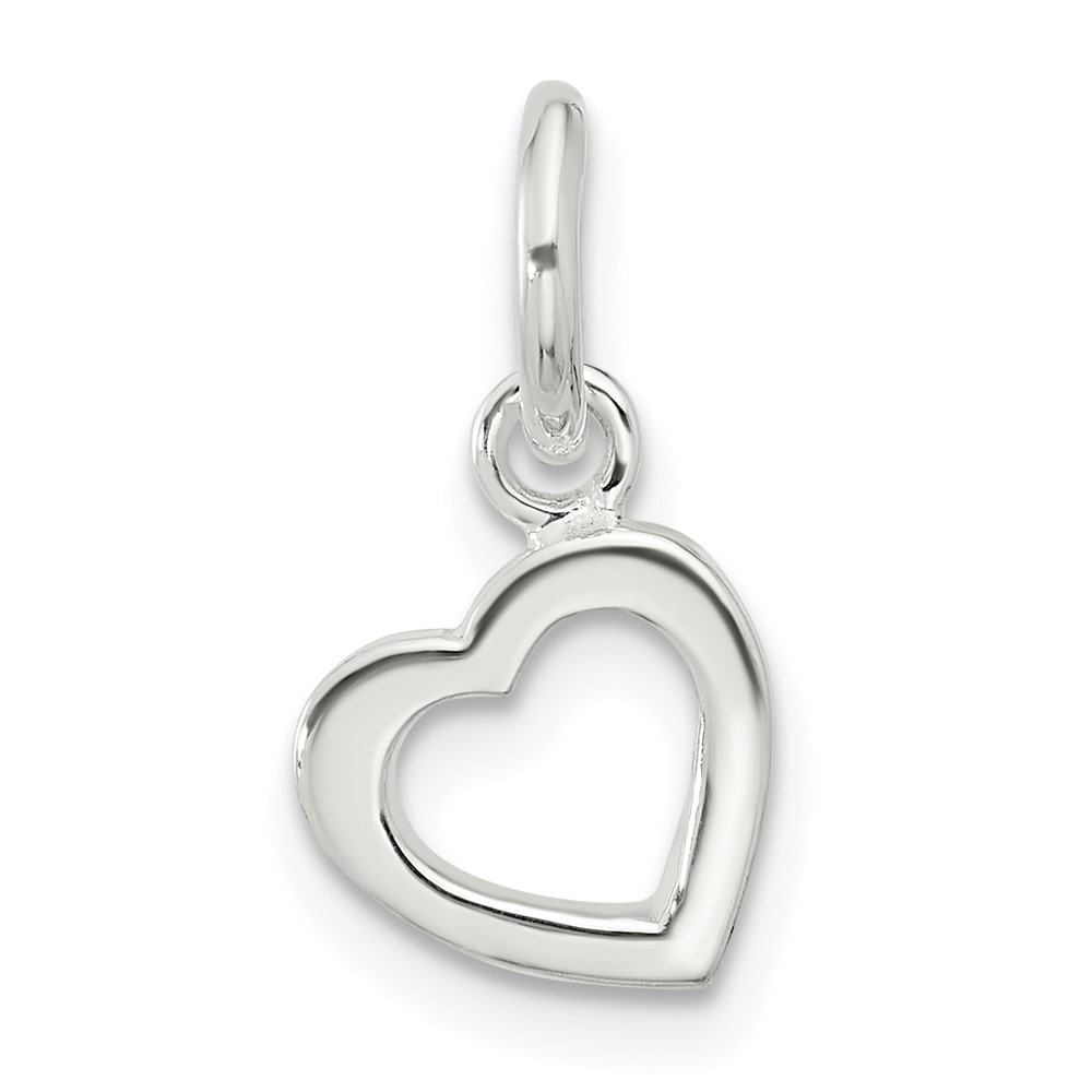 QC11268.jpg Sterling Silver Polished Open Heart Pendant - Image 1