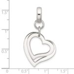 Sterling Silver Polished Two Piece Open Heart Pendant - Image 4