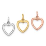 Sterling Silver Rhodium-plated Gold and Rose-tone CZ 3 Hearts Pendant - Image 3