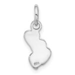 Sterling Silver Rhodium-plated Pink Enameled Hearts Charm Pendant - Image 3