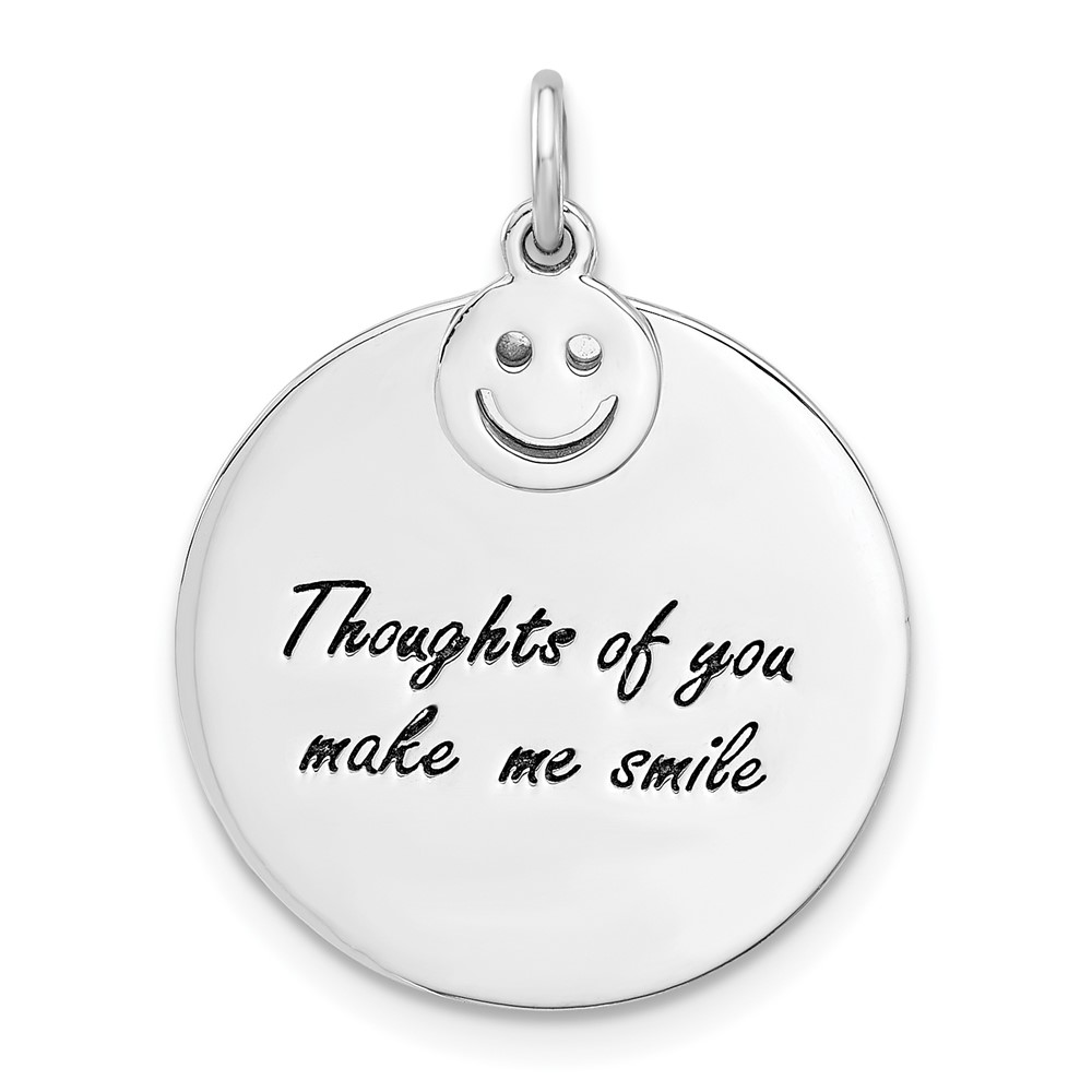 QC11296.jpg Sterling Silver Rh-plated Enameled THOUGHTS OF YOU.. Pendant - Image 1