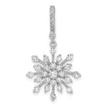Sterling Silver Rhodium-plated CZ Snowflake Pendant