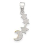 Sterling Silver E-Coat and Gold-tone Star and Moon Pendant - Image 3