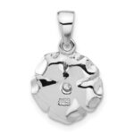 Sterling Silver Rhodium-plated CZ Flower Pendant - Image 3