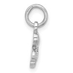 Sterling Silver Rhodium-plated CZ 3 Heart Charm Pendant - Image 2