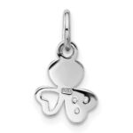 Sterling Silver Rhodium-plated CZ 3 Heart Charm Pendant - Image 3