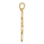 Sterling Silver Polished Gold-tone Glitter Paper Clover Pendant - Image 2