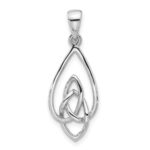 Sterling Silver Rhodium-Plated Polished Celtic Knot Pendant