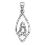 Sterling Silver Rhodium-Plated Polished Celtic Knot Pendant - Image 3