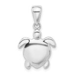 Sterling Silver Rhodium-plated Oxidized Sea Turtle Pendant - Image 3