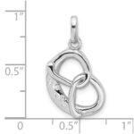 Sterling Silver Rhodium-plated CZ Pretzel Pendant - Image 4