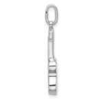 Sterling Silver Rhodium-plated Guitar Charm Pendant - Image 2