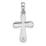 Sterling Silver Rhodium-plated CZ 2 Piece Cross Pendant - Image 3