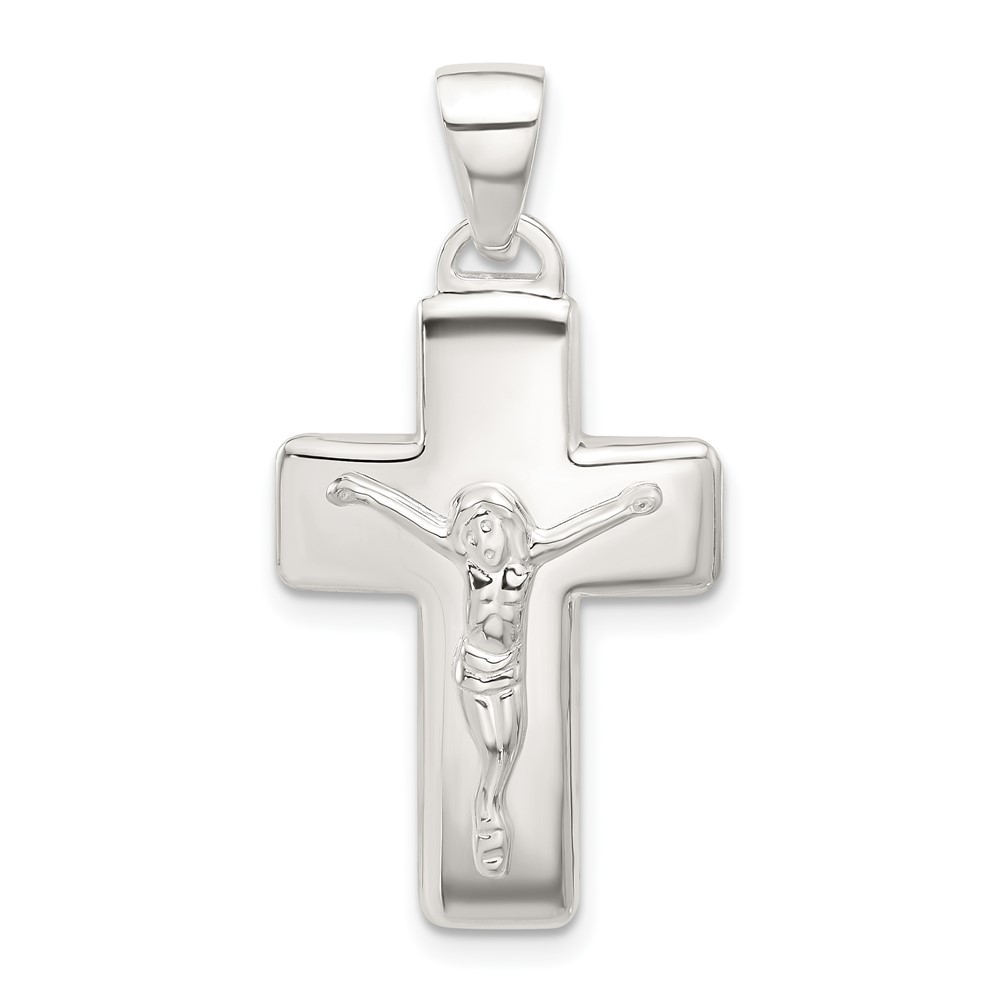 QC11451.jpg Sterling Silver Polished Crucifix Cross Pendant - Image 1