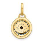 SS Gold-tone Black Rhodium CZ and Nano Crystal Evil Eye Pendant - Image 3