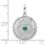 Sterling Silver Rhodium-plated CZ Evil Eye Pendant - Image 4