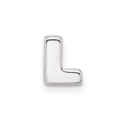 Sterling Silver E-coated Letter L Slide Charm