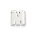 Sterling Silver E-coated Letter M Slide Charm - Image 3