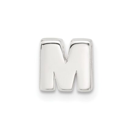 Sterling Silver E-coated Letter M Slide Charm