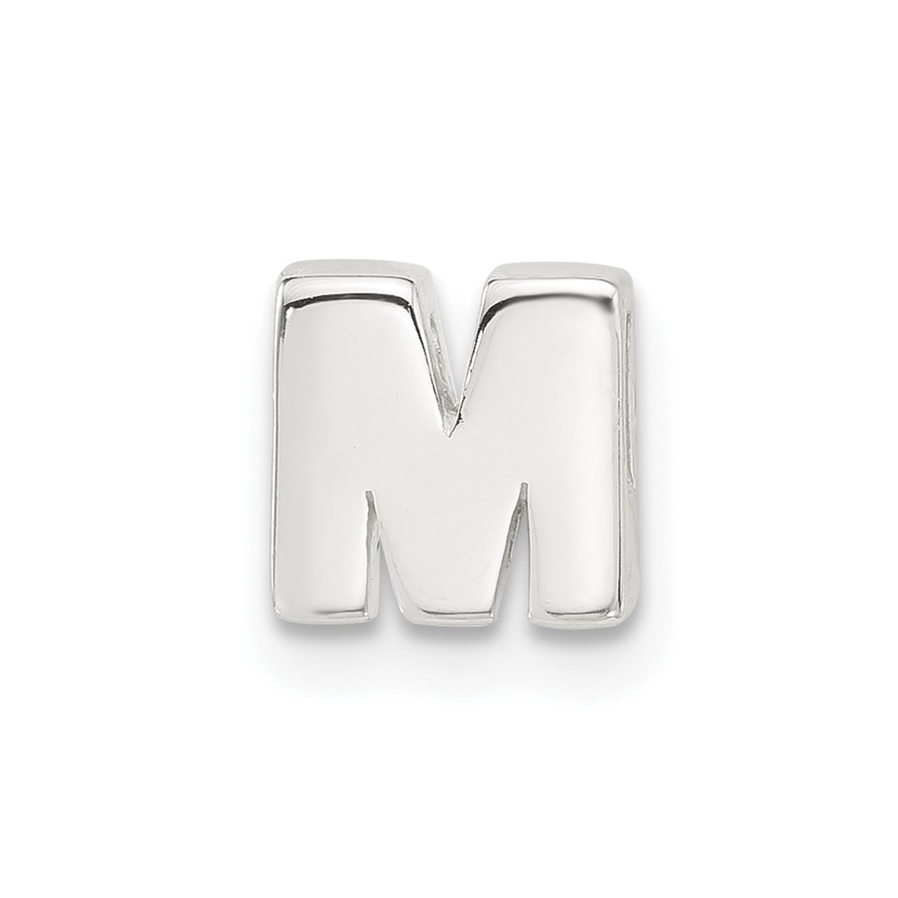 QC11488M.jpg Sterling Silver E-coated Letter M Slide Charm - Image 1