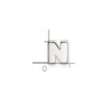 Sterling Silver E-coated Letter N Slide Charm - Image 4