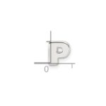 Sterling Silver E-coated Letter P Slide Charm - Image 4