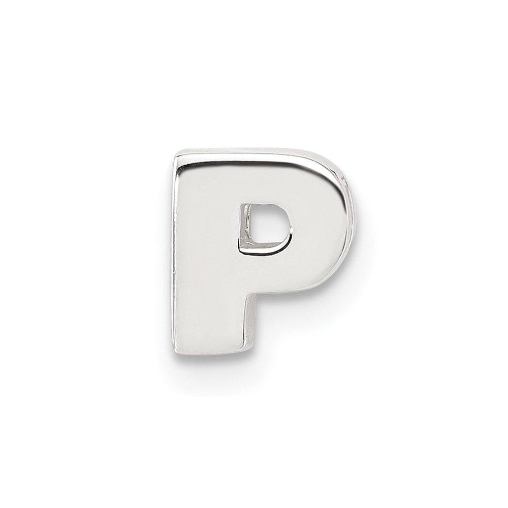 QC11488P.jpg Sterling Silver E-coated Letter P Slide Charm - Image 1