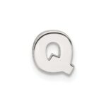 Sterling Silver E-coated Letter Q Slide Charm