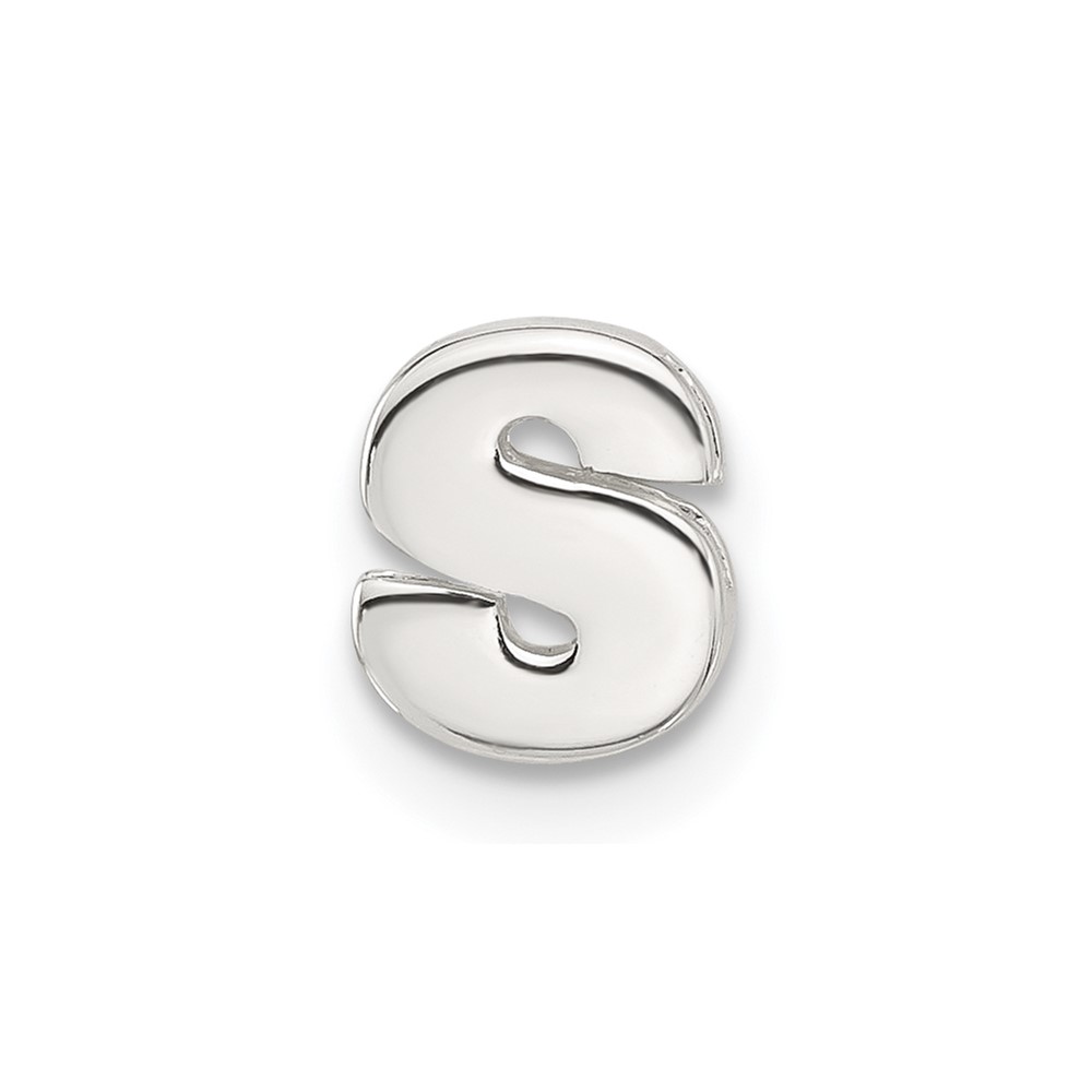 QC11488S.jpg Sterling Silver E-coated Letter S Slide Charm - Image 1