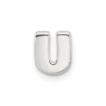 Sterling Silver E-coated Letter U Slide Charm - Image 3