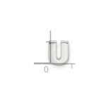 Sterling Silver E-coated Letter U Slide Charm - Image 4