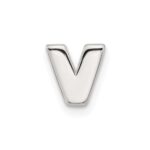 Sterling Silver E-coated Letter V Slide Charm