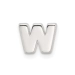 Sterling Silver E-coated Letter W Slide Charm