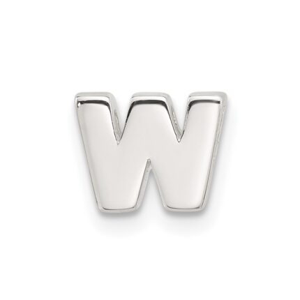 Sterling Silver E-coated Letter W Slide Charm