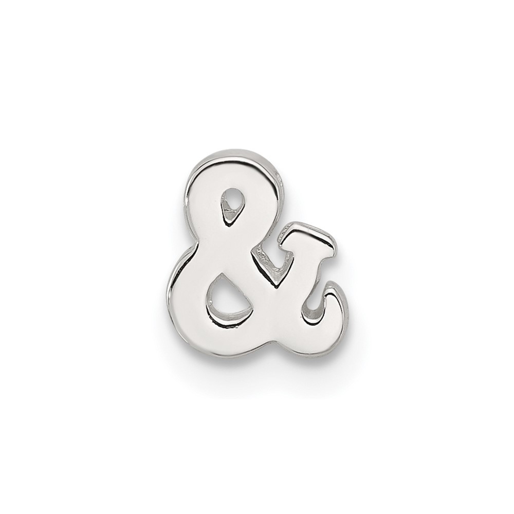 QC11489.jpg Sterling Silver E-coated Ampersand AND & Symbol Slide Charm - Image 1