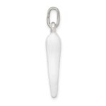 Sterling Silver White Enamel Italian Horn Pendant - Image 2