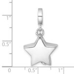 Sterling Silver Rhodium-plated Polished Star Ash Holder Bead/Pendant - Image 5