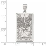 Sterling Silver The Lovers Tarot Card Pendant - Image 4