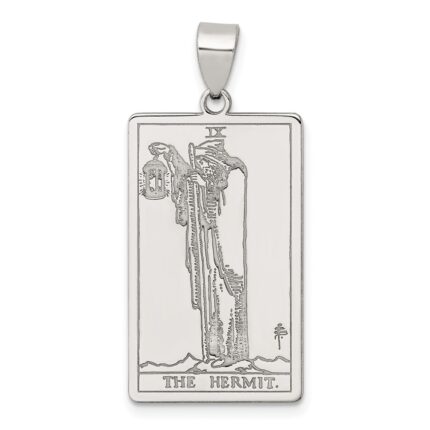 Sterling Silver The Hermit Tarot Card Pendant