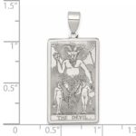Sterling Silver The Devil Tarot Card Pendant - Image 4