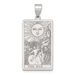 Sterling Silver The Sun Tarot Card Pendant