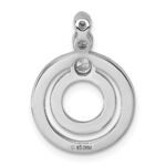 Sterling Silver Rhodium-plated CZ with Black and Red Enameled Circles Pendant - Image 3