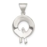 Sterling Silver Polished and Textured Enameled Wreath Charm - Image 3