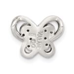 Sterling Silver Antiqued Marcasite Butterfly Chain Slide Pendant - Image 3