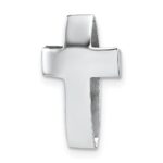 Sterling Silver Rhodium-plated Polished 3D Latin Cross Chain Slide Pendant