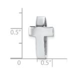 Sterling Silver Rhodium-plated Polished 3D Latin Cross Chain Slide Pendant - Image 4