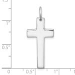 Sterling Silver Rhodium-plated Polished Solid Latin Cross Pendant - Image 4