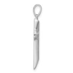 Sterling Silver Rhodium-plated CZ Polished Cross Pendant - Image 2