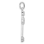 Sterling Silver Rhodium-plated with 14k Accent Polished CZ Budded Cross Pendant - Image 2