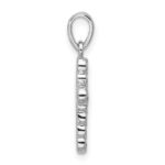 Sterling Silver Rhodium-plated CZ Polished Cross Pendant - Image 2